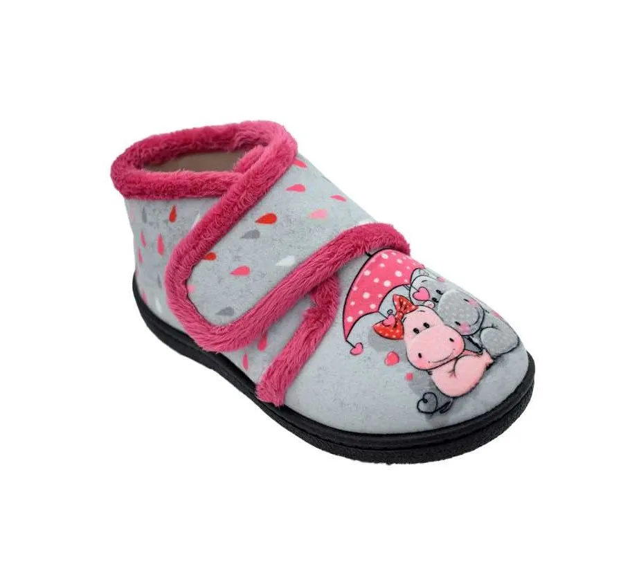 ZAPATILLA ROAL R12003 DE CASA PARA NIÑA CÓMODA PANTUFLA VELCRO ROSA HIPOS PLANTILLA EXTRAÍBLE DE PLUMAFLEX 26404