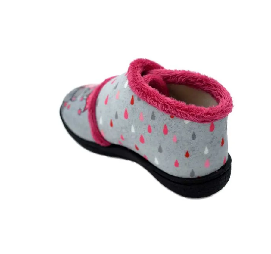 ZAPATILLA ROAL R12003 DE CASA PARA NIÑA CÓMODA PANTUFLA VELCRO ROSA HIPOS PLANTILLA EXTRAÍBLE DE PLUMAFLEX 26404