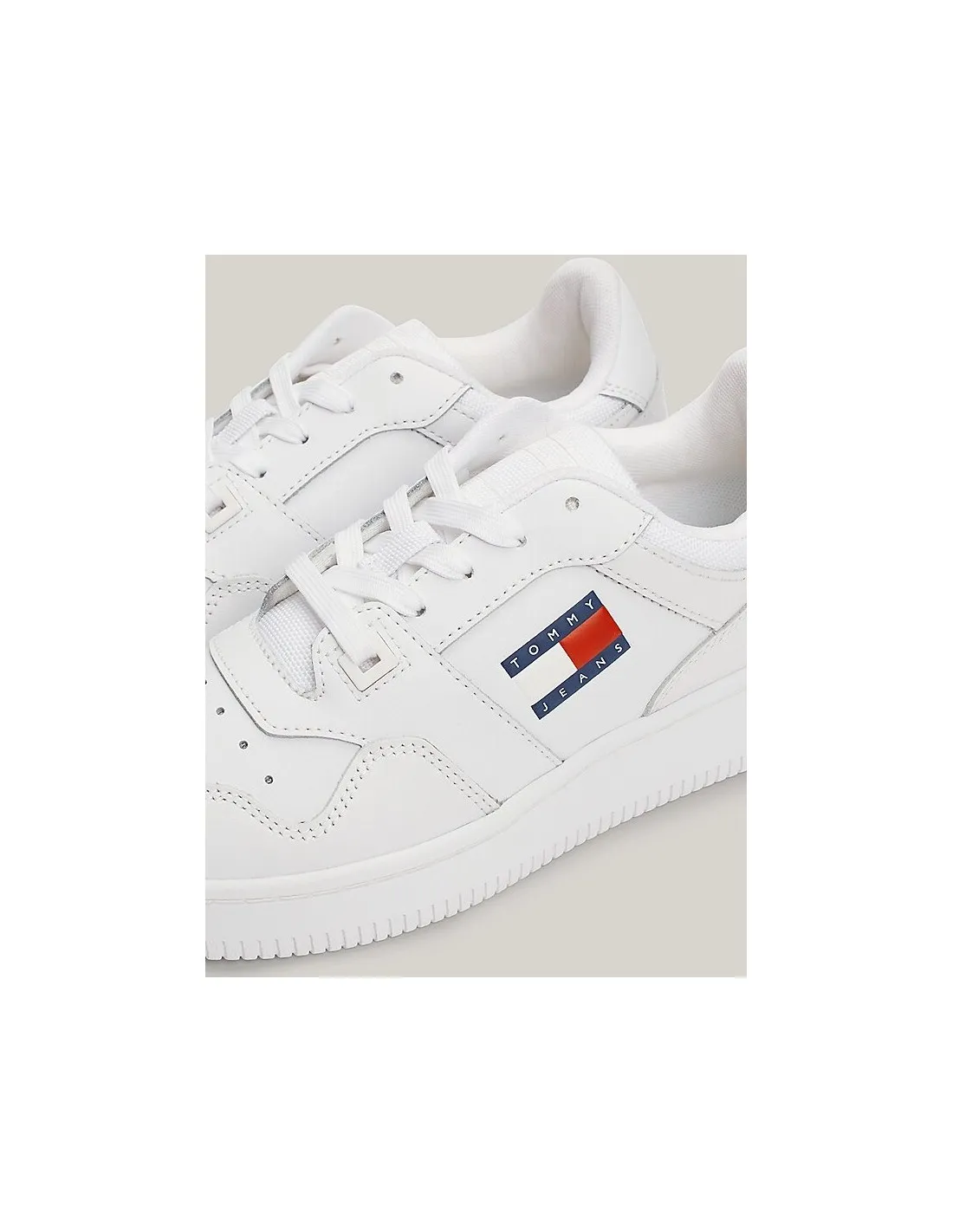 Zapatillas de piel finamente dentadas de Tommy Jeans