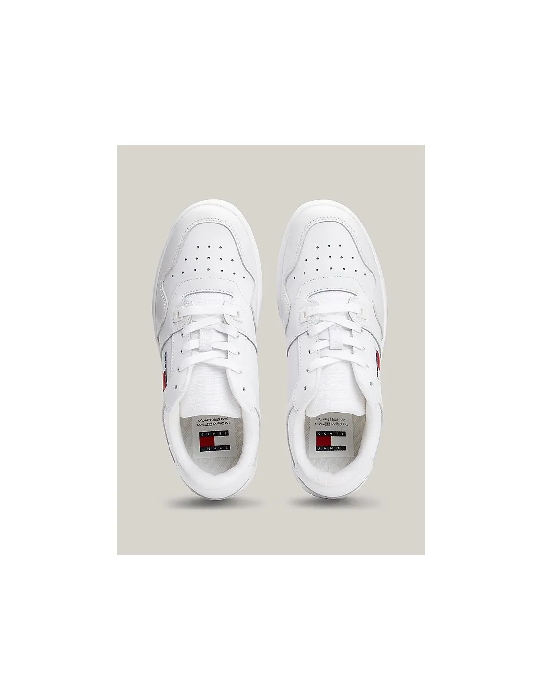 Zapatillas de piel finamente dentadas de Tommy Jeans