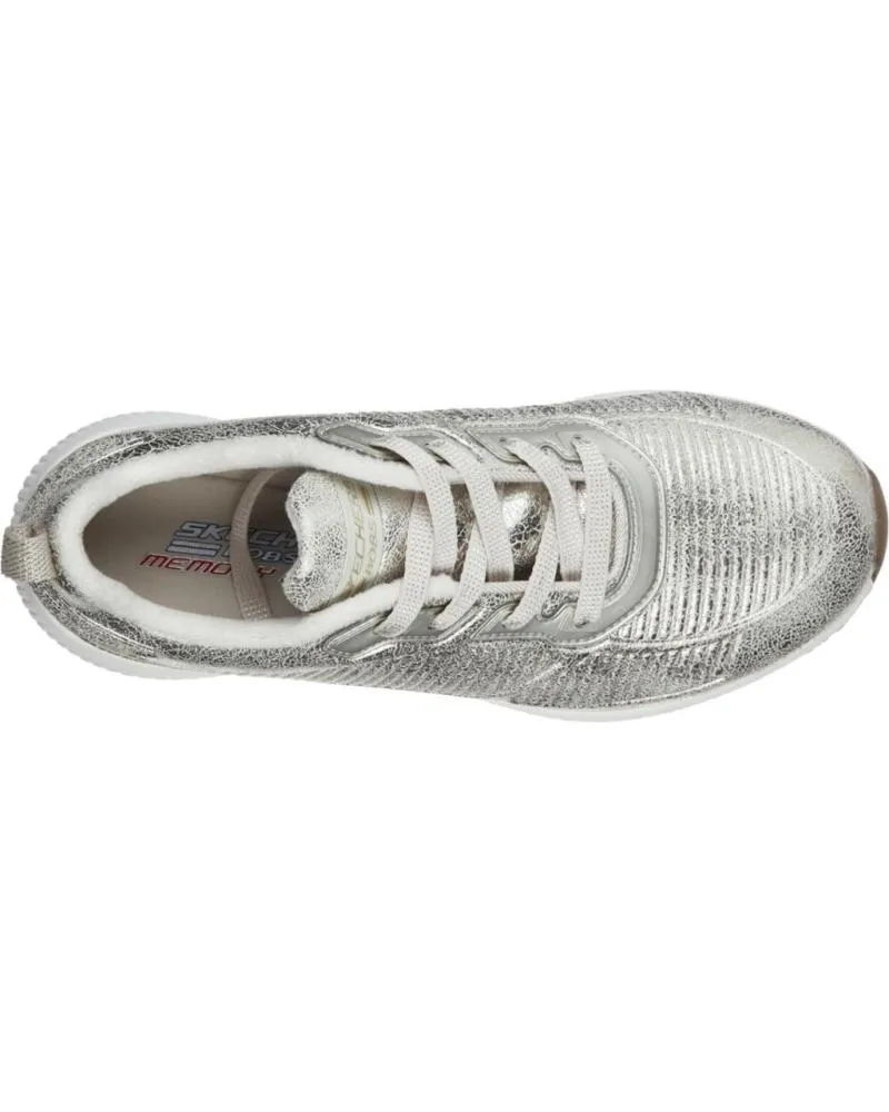 ZAPATILLAS DEPORTE SKECHERS  DE MUJER BOBS SQUAD2 SPARKLE  PLATINO