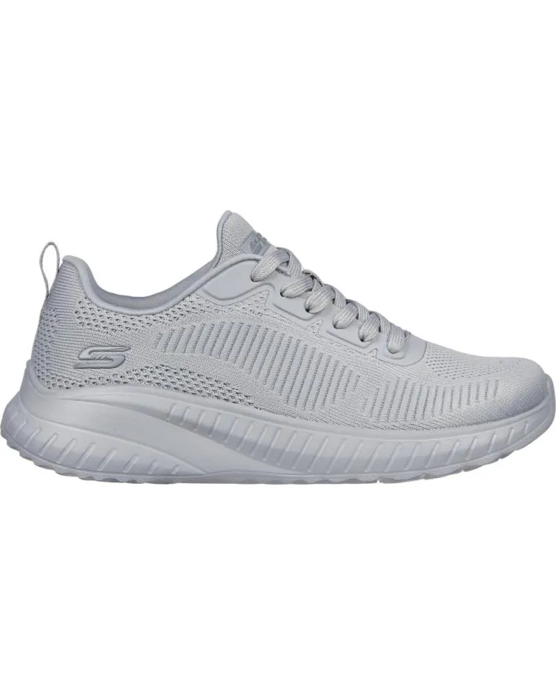 ZAPATILLAS DEPORTE SKECHERS  DE MUJER DEPORTIVA BOBS SQUAD CHAOS  FACE OFF  GRIS