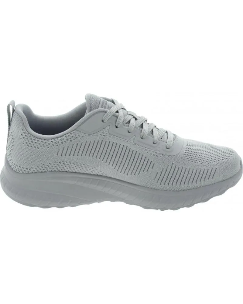 ZAPATILLAS DEPORTE SKECHERS  DE MUJER DEPORTIVA BOBS SQUAD CHAOS  FACE OFF  GRIS