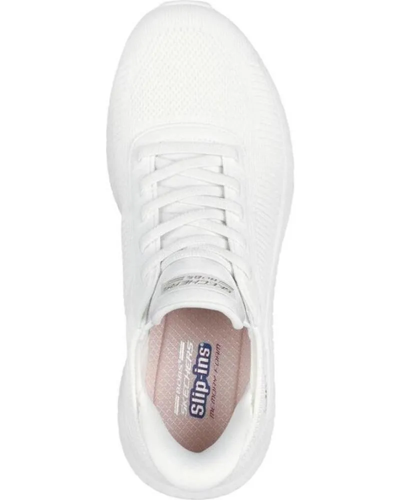 ZAPATILLAS DEPORTE SKECHERS  DE MUJER ZAPATILLA SLIPINS MUJER BOBS SQUAD BLANCA 117497OFWT  BLANCO
