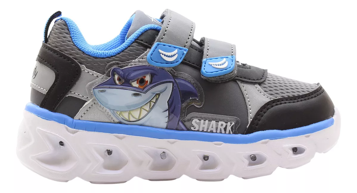 Zapatillas Deportivas Footy Shark Luces Niños Hi767 Carg