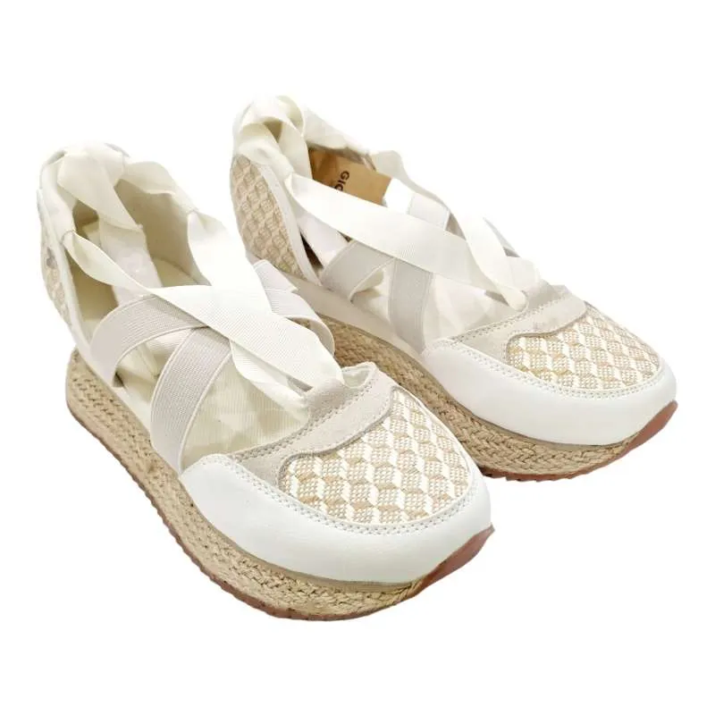 ZAPATILLAS MUJER GIOSEPPO CON ELÁSTICOS ATADA TOBILLO BLANCO ROTO