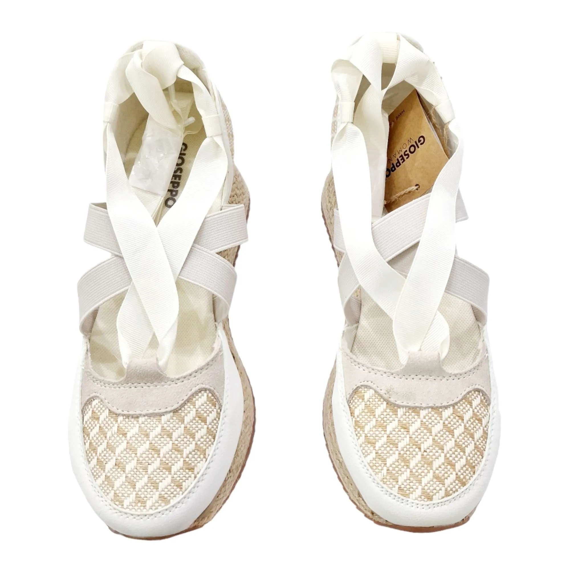 ZAPATILLAS MUJER GIOSEPPO CON ELÁSTICOS ATADA TOBILLO BLANCO ROTO