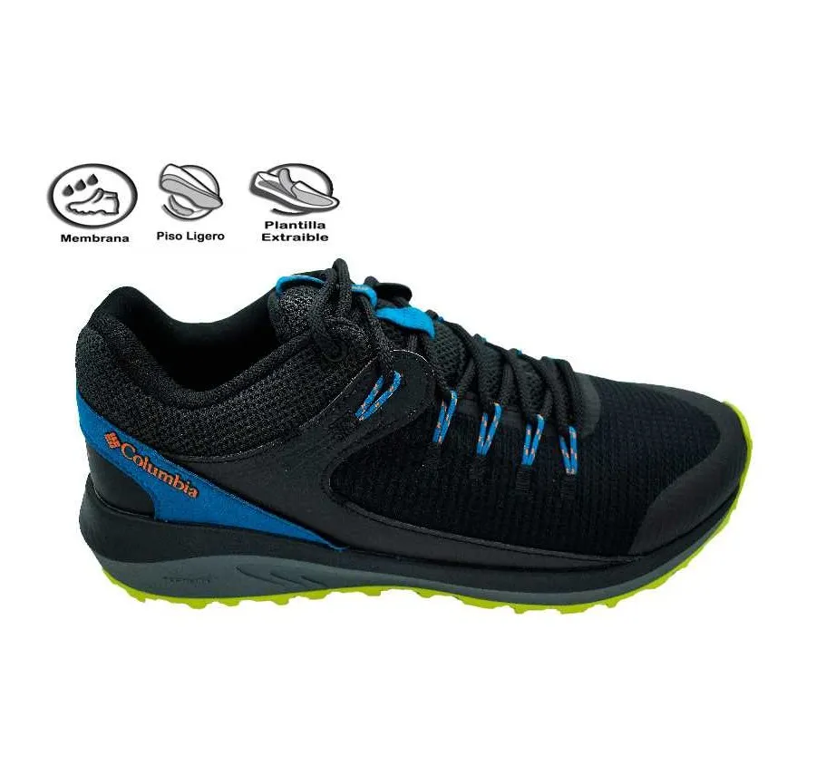 ZAPATO COLUMBIA 1938891010 TRAILSTORM WATERPROOF REPELENTE AL AGUA NEGRO CON ADAPT TRAX, Y NAVIC FIT SYSTEM 27556