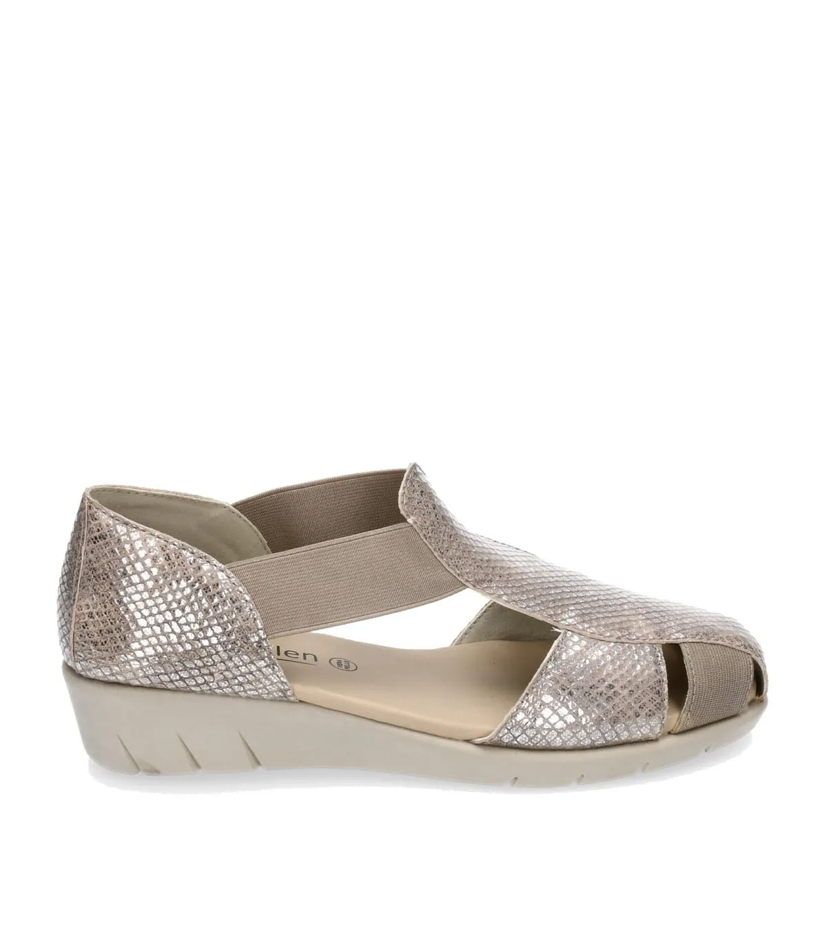 ZAPATOS ABIERTOS PIEL SERPIENTE PLATA ST GALLEN KEILA