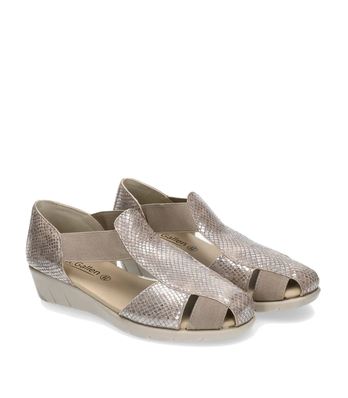 ZAPATOS ABIERTOS PIEL SERPIENTE PLATA ST GALLEN KEILA