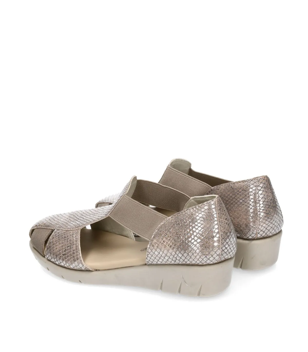 ZAPATOS ABIERTOS PIEL SERPIENTE PLATA ST GALLEN KEILA