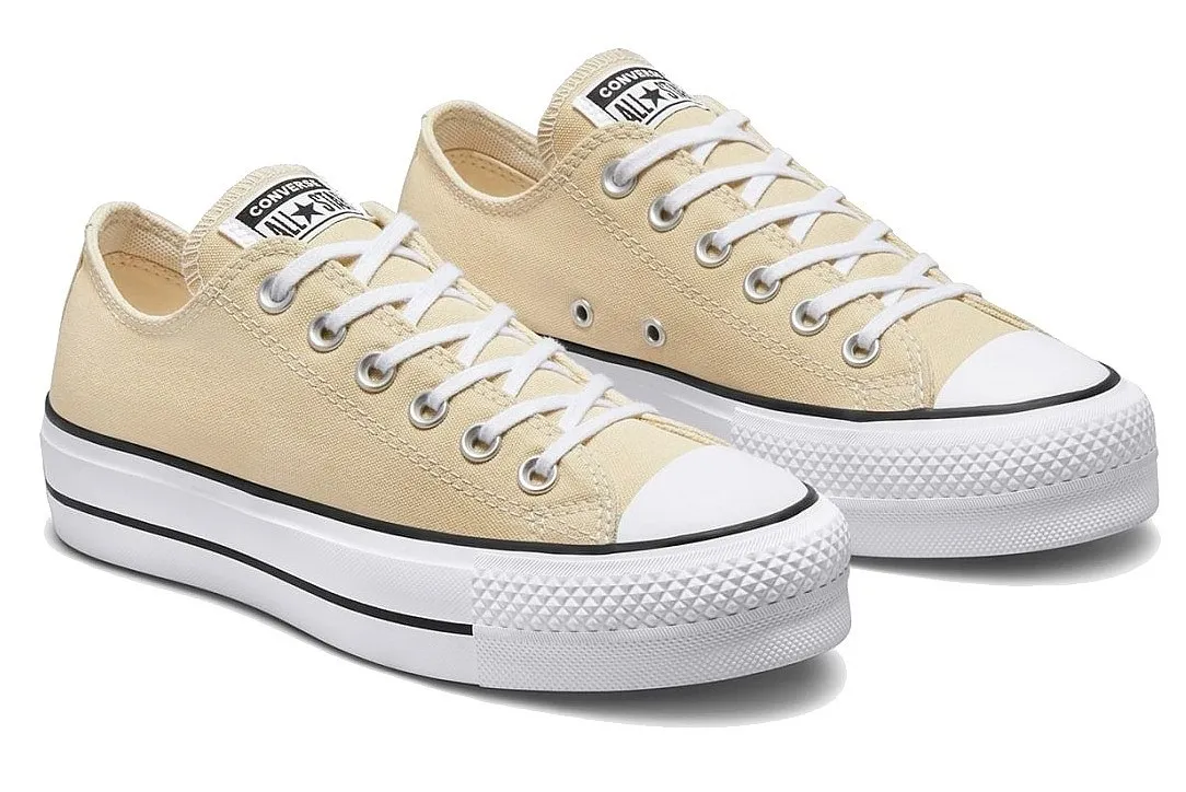 ZAPATOS CONVERSE CHUCK TAYLOR ALL STAR LIFT PLATFORM SEASONAL OX  A03542/OAT MILK/WHITE/BLACK  WOMEN´S
