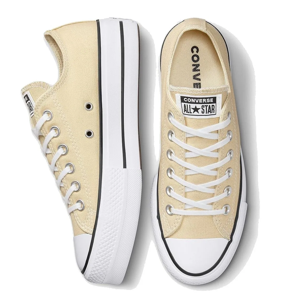 ZAPATOS CONVERSE CHUCK TAYLOR ALL STAR LIFT PLATFORM SEASONAL OX  A03542/OAT MILK/WHITE/BLACK  WOMEN´S