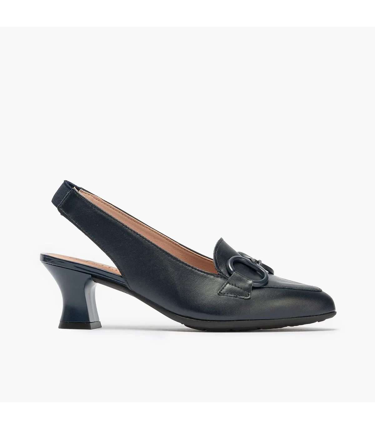 Zapatos de salón estilo mocasin de mujer destalonado con ad