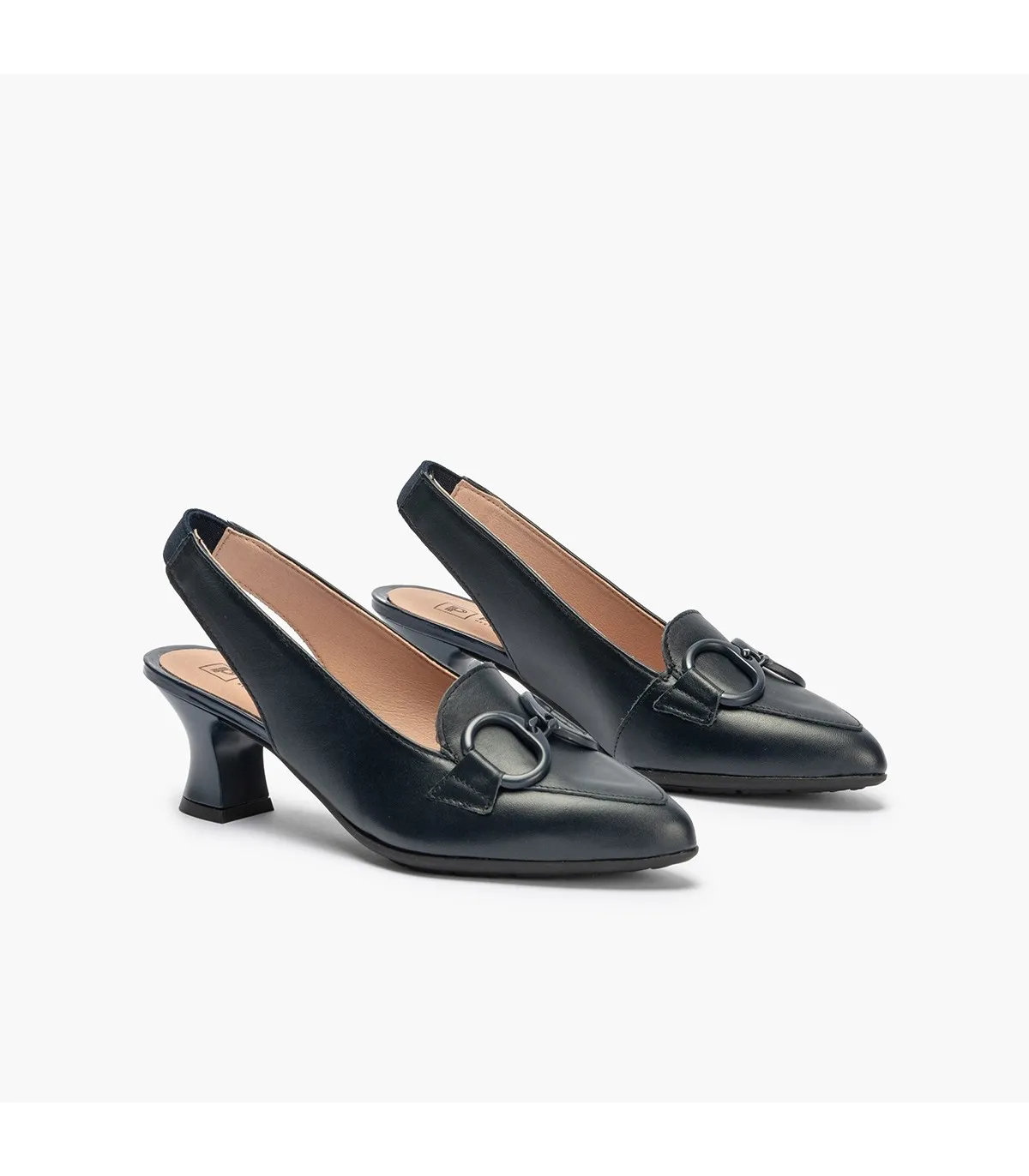 Zapatos de salón estilo mocasin de mujer destalonado con ad