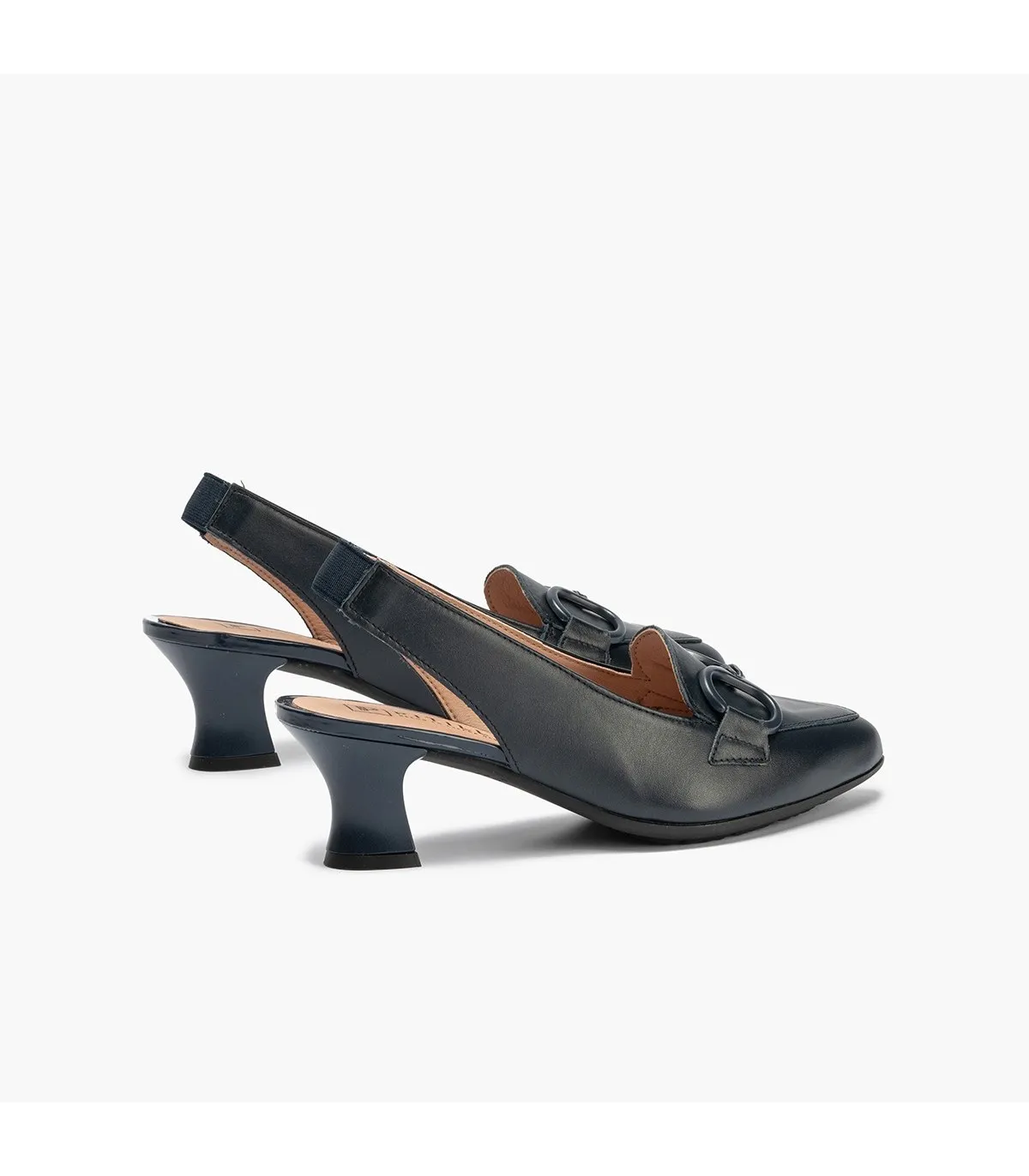 Zapatos de salón estilo mocasin de mujer destalonado con ad
