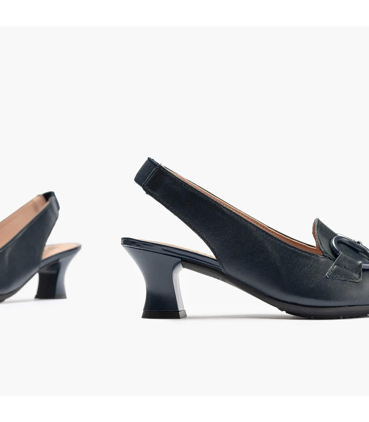 Zapatos de salón estilo mocasin de mujer destalonado con ad