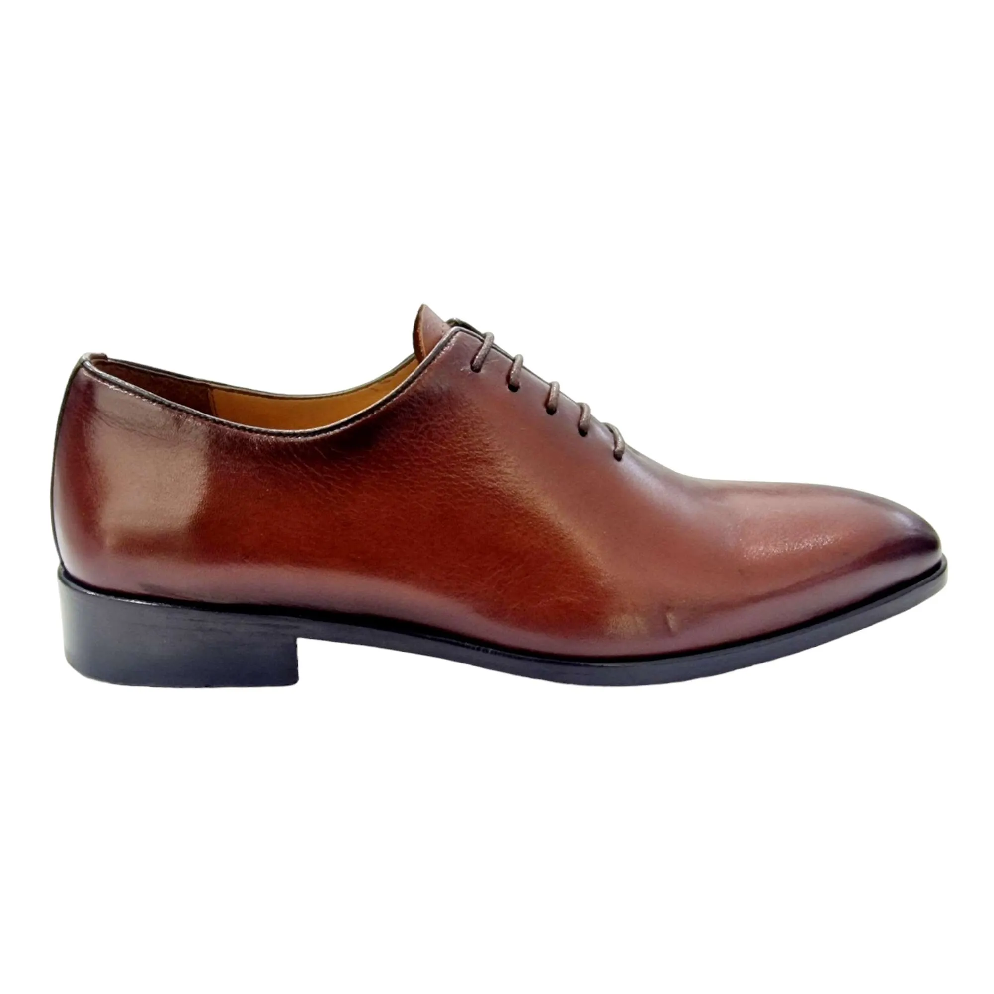 ZAPATOS DE VESTIR HOMBRE BLUCHER LISO SIN COSTURAS MARRÓN