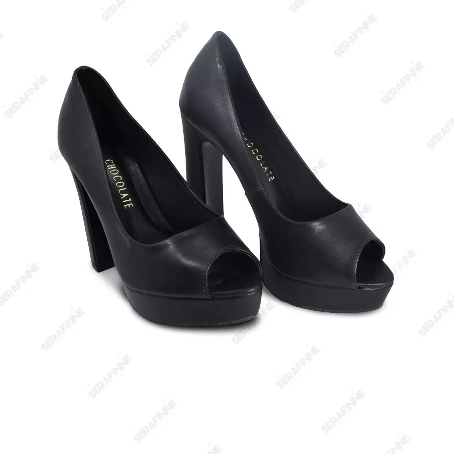 Zapatos Fiesta Taco Palo Elegancia Plataforma Chocolate 14009