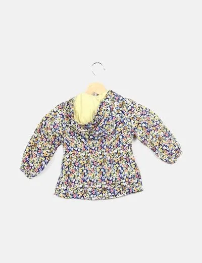 Zara Chubasquero azul estampado floral