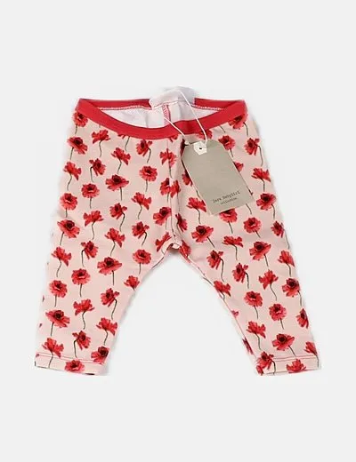 Zara Pantalón rosa estampado floral