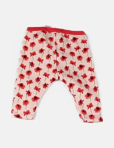 Zara Pantalón rosa estampado floral